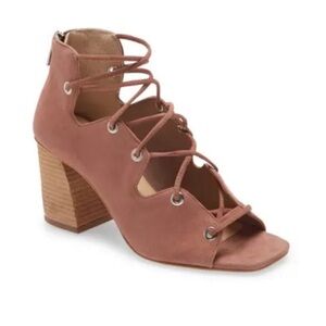 Vince‎ Camuto Nahara Lace Up Gladiator Block Heel Dry Rose Sandals 8M